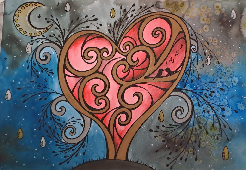 Catherine Durbec, illustratrice, se lance dans un projet d'album jeunesse autour de la musique et de la maladie. L'amour et la musique sont des remèdes à la maladie. Un coeur qui bat dans l'obscurité de la nuit.