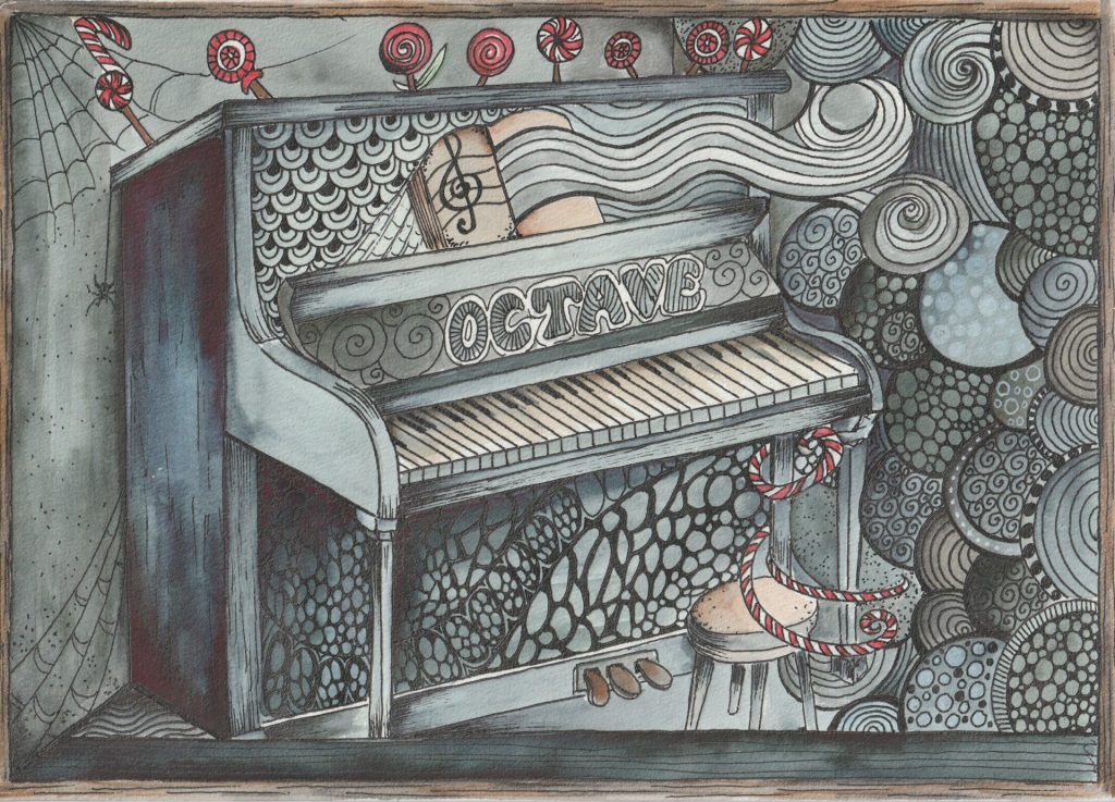 Catherine Durbec, illustratrice, se lance dans un projet d'album jeunesse autour de la musique et de la maladie. Découverte du piano d'hôpital Octave, qui lutte contre la grisaille pour apporter de la lumière.