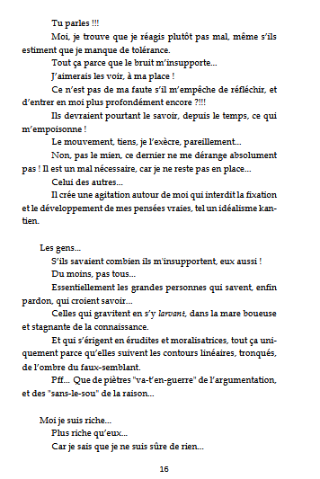Le nénuphar. Chapitre 1. Le personnage de Juliette. Pensées et profondeur. Adolescence et rupture.