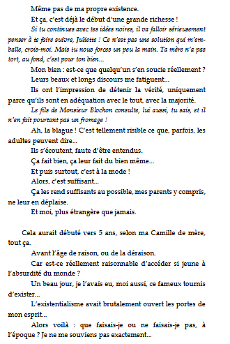 Le nénuphar. Chapitre 1. Le personnage de Juliette : entre existentialisme et fatalisme, poésie et destin, pensées et profondeur.
